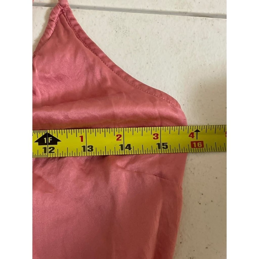 Paige Womens XS Pink 100% Silk Camisole Adjustable Strap V-Neck Top - Picture 4 of 5